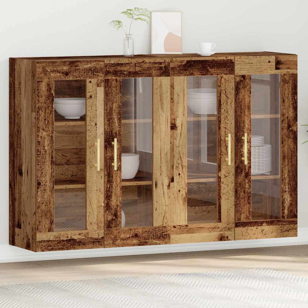 Novaro Fali Szekrények 2 db Öreg fa 69,5 x 34 x 90 cm Szerelt Fa