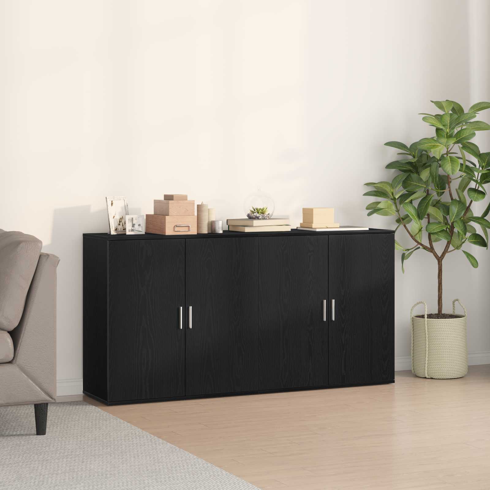 Novaro Széf 2 db Fekete tölgy 79 x 38 x 80 cm Szerelt Fa