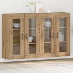 Novaro Fali Szekrények 2 db Artisan tölgy 69,5 x 34 x 90 cm Szerelt Fa