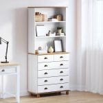 Novaro Kagy fiókkal ASKIM Fehér 91 x 40 x 200,5 cm Tömör fenyőfa