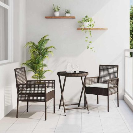 Novaro Kert Bistro Készlet 3 db Barna polirattan