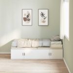 Novaro Ágykeret fiókkal tárolóval Fehér 100 x 200 cm Szerelt Fa