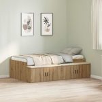 Novaro Ágykeret fiókkal ajtóval Artisan tölgy 100 x 200 cm Szerelt Fa