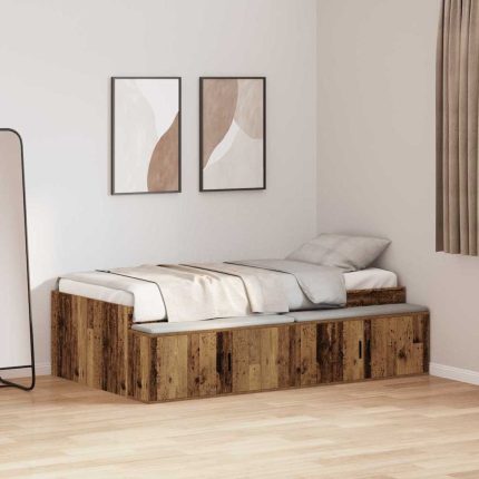 Novaro Ágykeret fiókkal tárolóval Öreg fa 90 x 200 cm Szerelt Fa