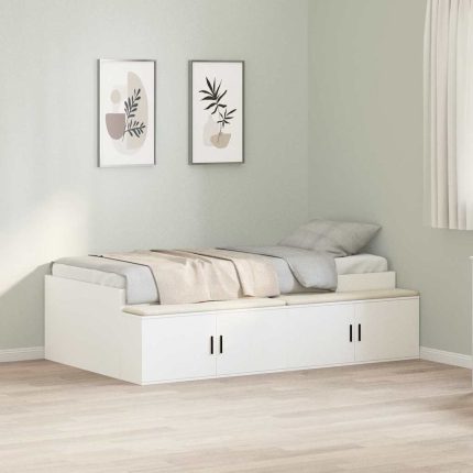 Novaro Ágykeret fiókkal tárolóval ajtóval Fehér 70 x 190 cm Szerelt Fa