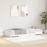 Novaro Ágykeret fiókkal fejtámlával Fehér 100 x 200 cm Szerelt Fa