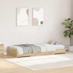 Novaro Ágykeret fiókkal tárolóval Sonoma tölgy 75 x 190 cm Szerelt Fa