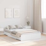 Novaro Ágykeret tárolóval fiókkal Fehér 120 x 200 cm Szerelt Fa