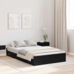 Novaro Ágykeret tárolóval fiókkal Fekete tölgy 120 x 200 cm Szerelt Fa