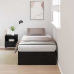 Novaro Ágykeret tárolóval ajtóval Fekete tölgy 80 x 200 cm Szerelt Fa