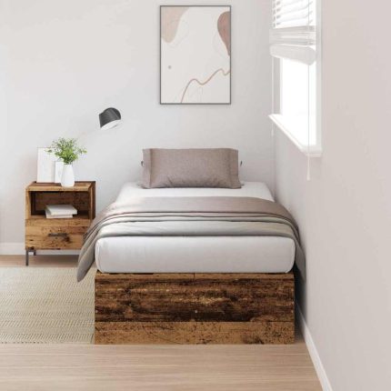Novaro Ágykeret tárolóval tárolóval Öreg fa 80 x 200 cm Szerelt Fa
