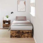 Novaro Ágykeret tárolóval Füstölt tölgy 100 x 200 cm Szerelt Fa