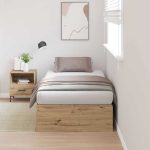 Novaro Ágykeret tárolóval Artisan tölgy 100 x 200 cm Szerelt Fa