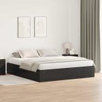 Novaro Ágykeret tárolóval ajtóval Fekete tölgy 200 x 200 cm Szerelt Fa
