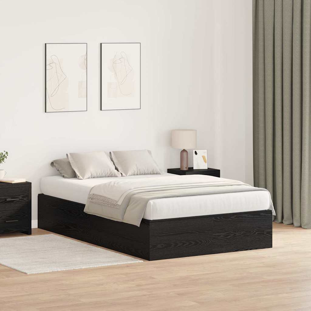 Novaro Ágykeret tárolóval ajtóval Fekete tölgy 120 x 200 cm Szerelt Fa