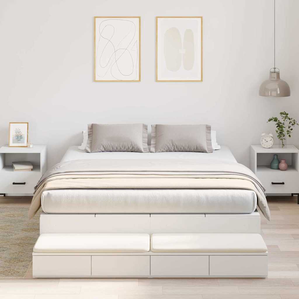 Novaro Ágykeret tárolóval fiókkal tárolóval Fehér 160 cm Szerelt Fa