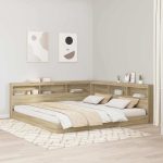 Novaro Könyvespolcos Ágy sonoma tölgy 180 x 200 cm Szerelt Fa