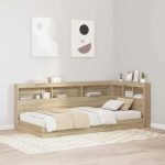 Novaro Könyvespolcos Ágy polcokkal Sonoma tölgy 75 x 190 cm Szerelt Fa