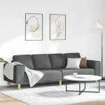 Novaro Nappali Kanapé Sötétszürke 250 x 77 x 76 cm Poliészter