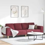 Novaro Nappali Kanapé Bordó 250 x 77 x 76 cm Poliészter