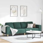 Novaro Nappali Kanapé Sötétzöld 250 x 77 x 76 cm Poliészter