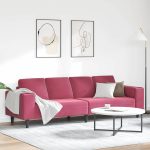 Novaro Nappali Kanapé Bordó 250 x 77 x 76 cm