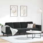 Novaro Nappali Kanapé Fekete 250 x 77 x 76 cm