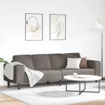 Novaro Kanapé Világosszürke 250 x 77 x 76 cm Bársonyos szövet