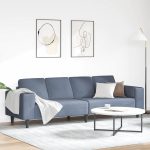 Novaro Kanapé Kék 250 x 77 x 76 cm Bársonyos szövet
