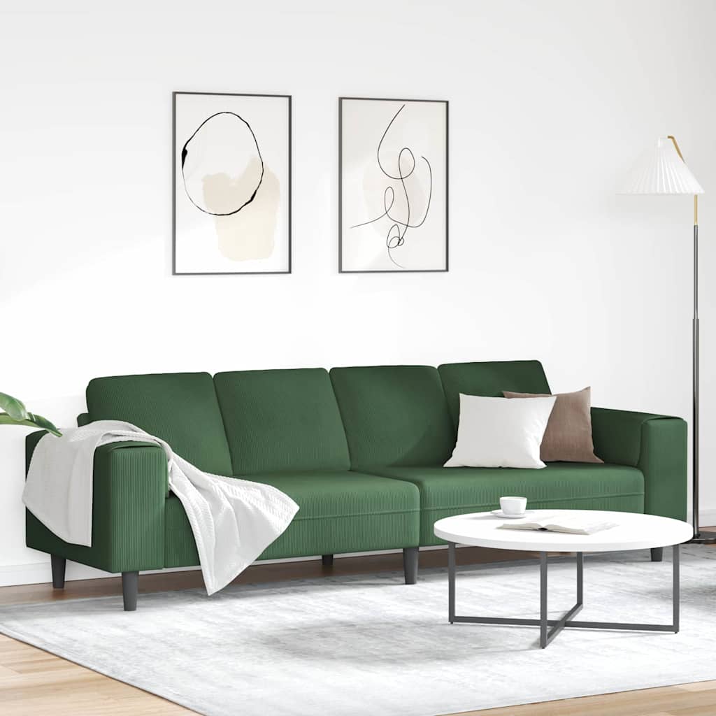 Novaro Kanapé Sötétzöld 250 x 77 x 76 cm Bársonyos szövet
