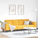 Novaro Kanapé Világos sárga 250 x 77 x 76 cm Bársonyos szövet