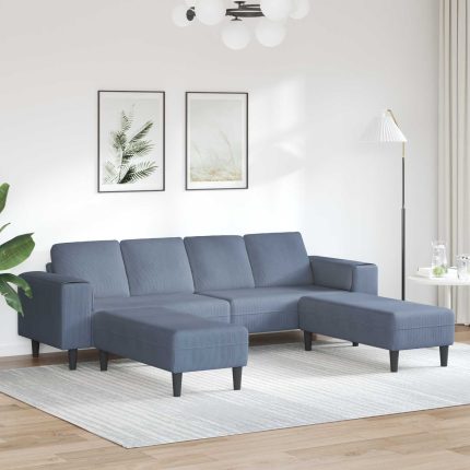 Novaro Kanapé Kék 250 x 188 x 76 cm Bársonyos szövet