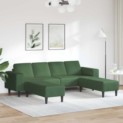 Novaro Kanapé Sötétzöld 250 x 188 x 76 cm Bársonyos szövet