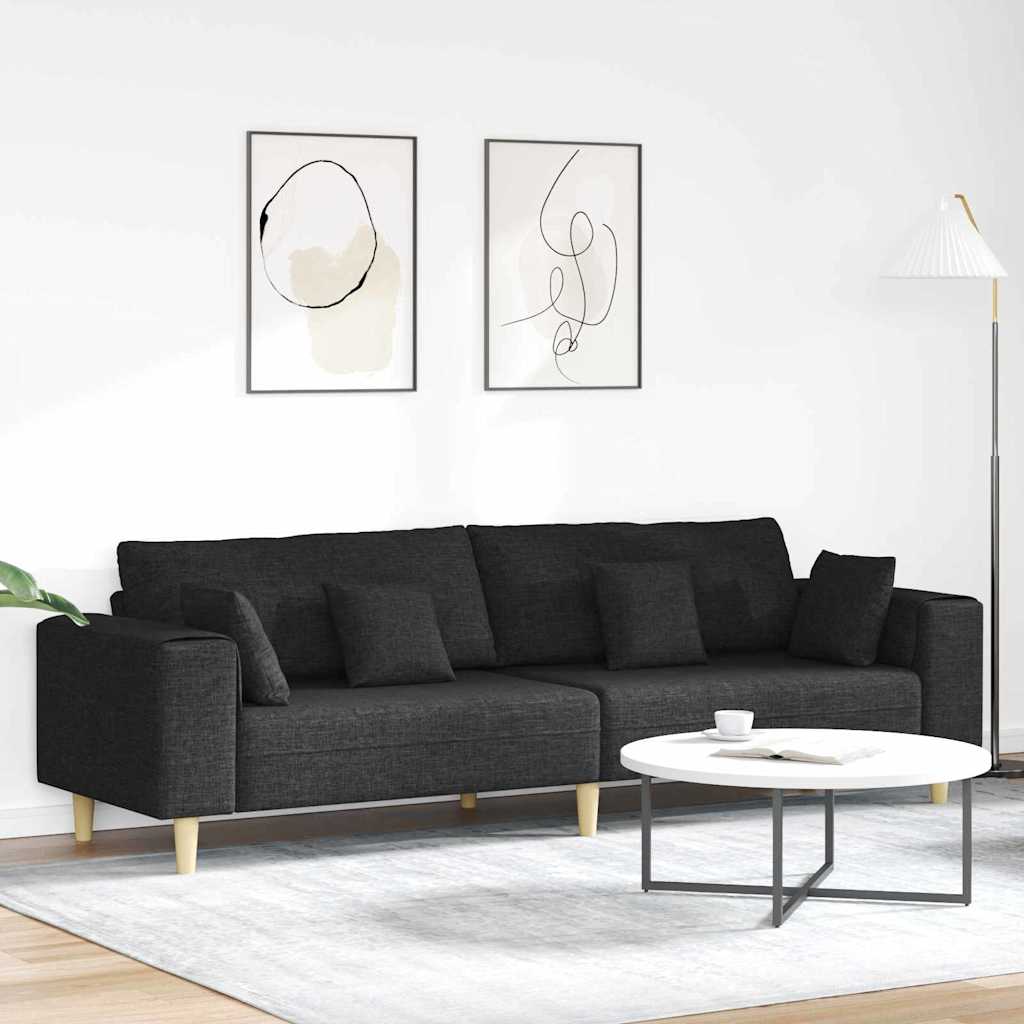 Novaro Kanapé Fekete 250 x 77 x 76 cm szövet