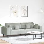 Novaro Kanapé Világosszürke 250 x 77 x 76 cm Bársony