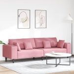 Novaro Kanapé Rózsaszín 250 x 77 x 76 cm Bársony