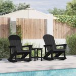 Novaro Adirondack hintás székek 2 db Fekete HDPE