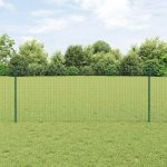 Novaro Beágyazott kerítésoszlop 44 db Zöld 140 cm Porszórt acél