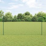 Novaro Beágyazott kerítésoszlop 22 db Zöld 200 cm Porszórt acél