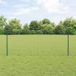 Novaro Európai kerítés oszloppal 10 x 1 m PVC-bevonatos acél Zöld Háló