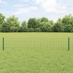 Novaro Európai kerítés oszloppal 10 x 0,4 m PVC-bevonatos acél Zöld