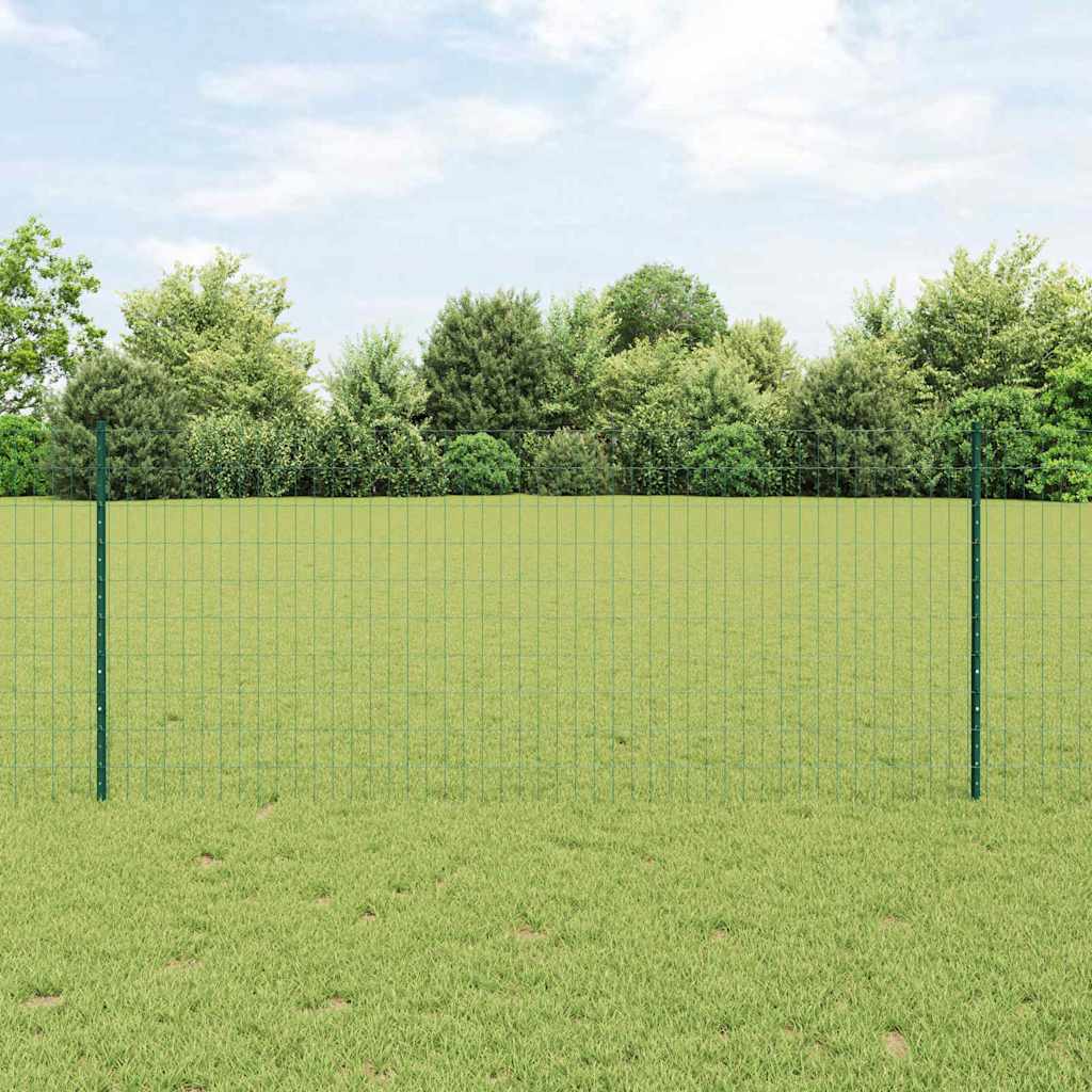 Novaro Európai kerítés oszloppal 25 x 1 m PVC-bevonatos acél Zöld Háló