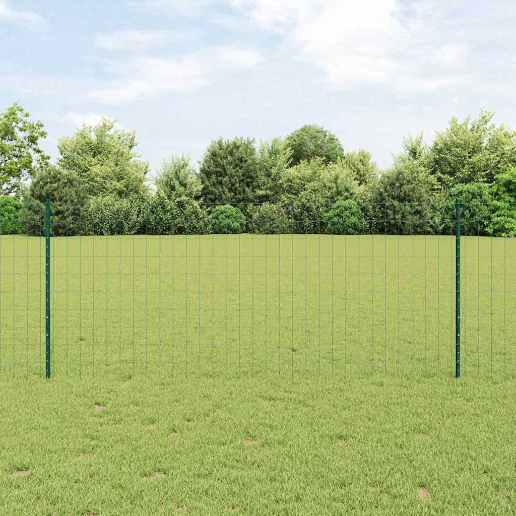 Novaro Európai kerítés oszloppal 25 x 1 m PVC-bevonatos acél Zöld Háló