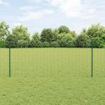 Novaro Európai kerítés oszloppal 25 x 1 m PVC-bevonatos acél Zöld Háló