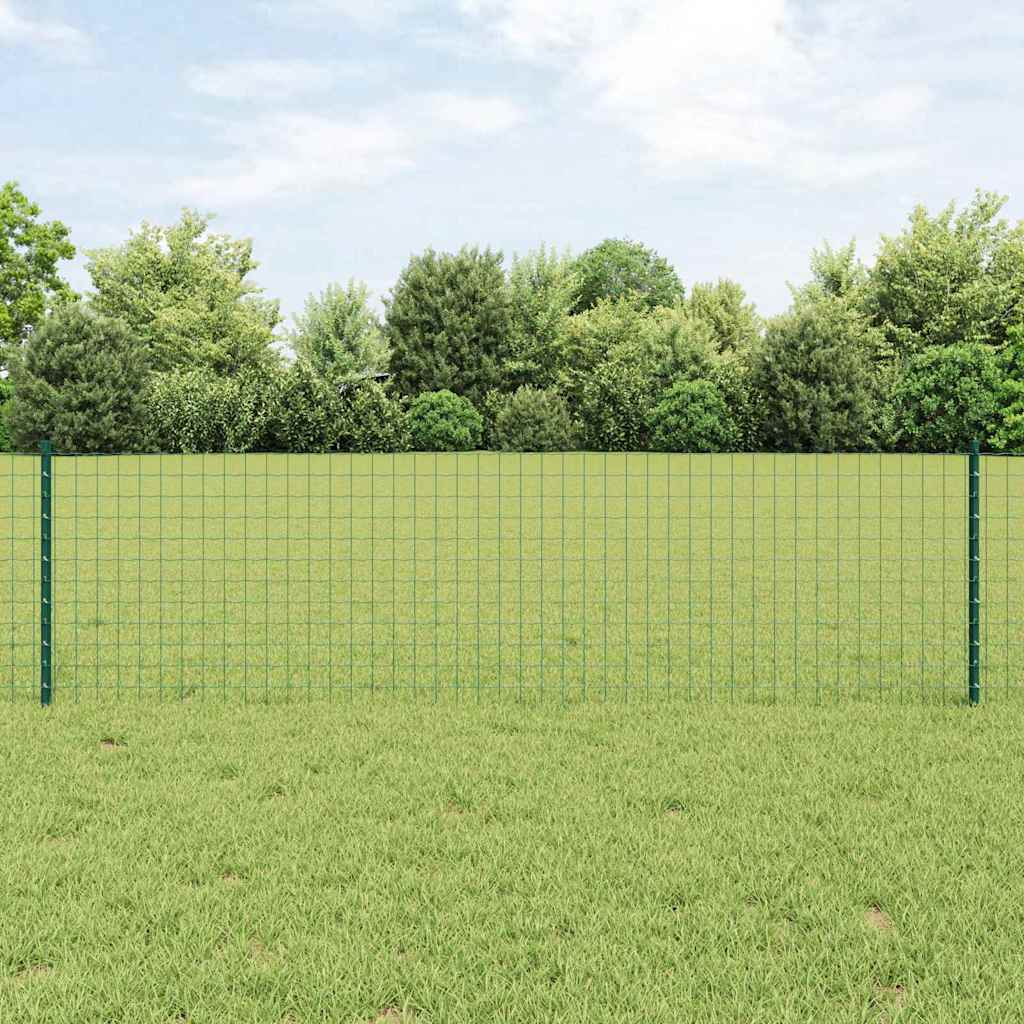 Novaro Európai kerítés oszloppal 50 x 0,6 m PVC-bevonatos acél Zöld
