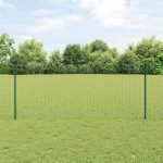 Novaro Európai kerítés oszloppal 10 x 1 m PVC-bevonatos acél Zöld Háló