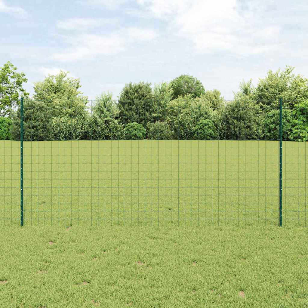 Novaro Európai kerítés oszloppal 10 x 1,2 m PVC-bevonatos acél Zöld