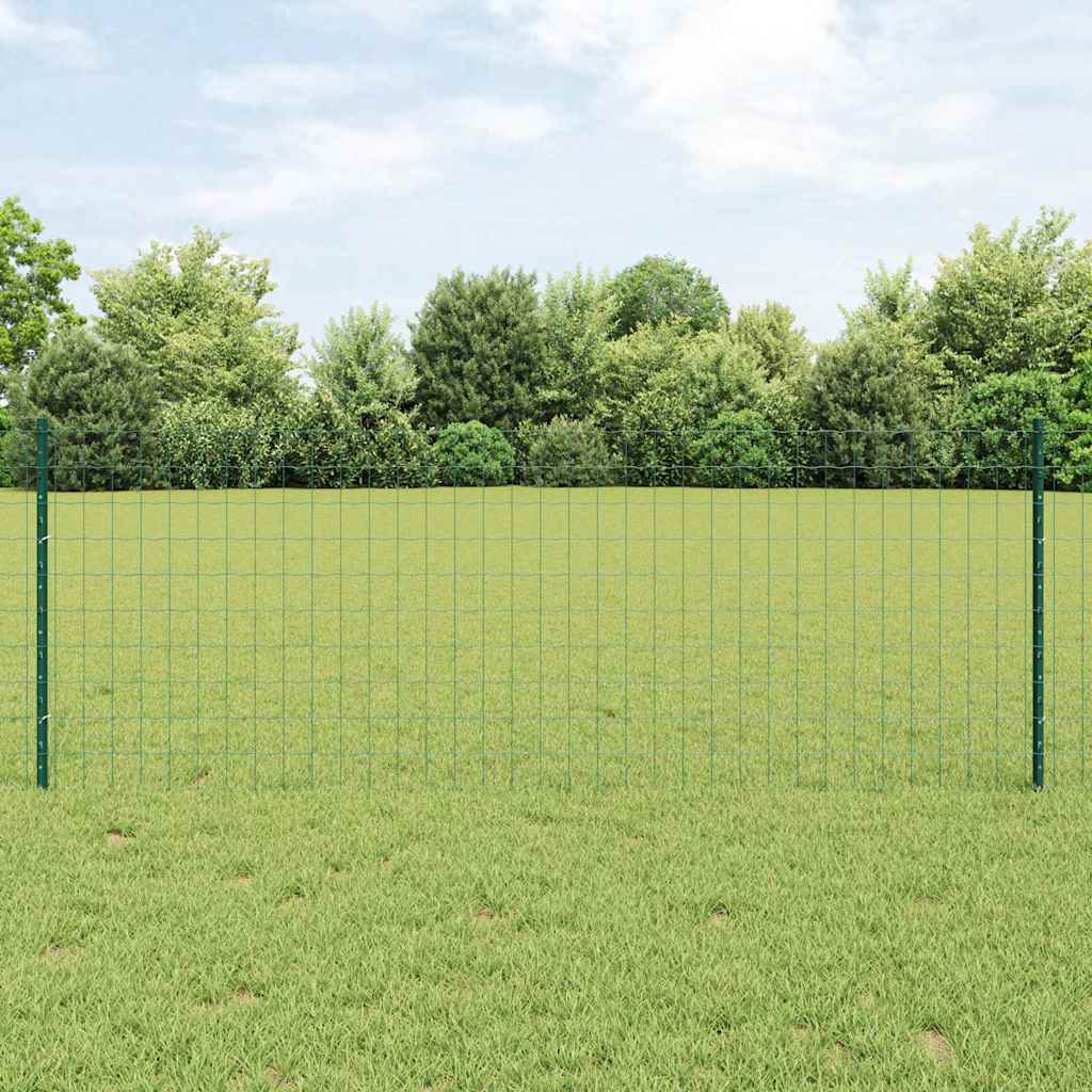Novaro Európai kerítés oszloppal 25 x 0,8 m PVC-bevonatos acél Zöld