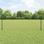 Novaro Európai kerítés oszloppal 50 x 0,6 m PVC-bevonatos acél Zöld