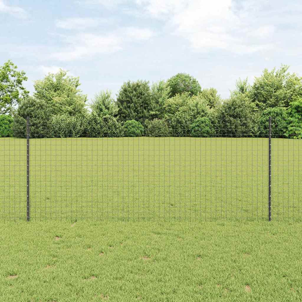 Novaro Európai kerítés oszloppal 10 x 1 m PVC-bevonatos acél Szürke
